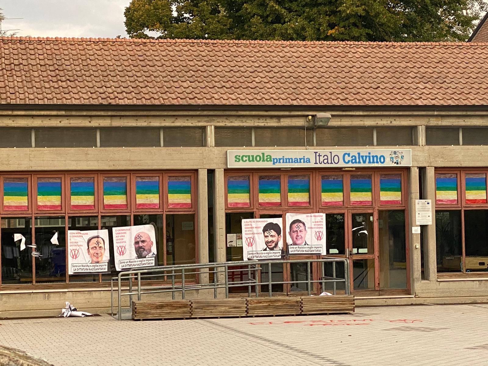 Vandali no-vax alla scuola Calvino. «Uno scempio anti-democratico»