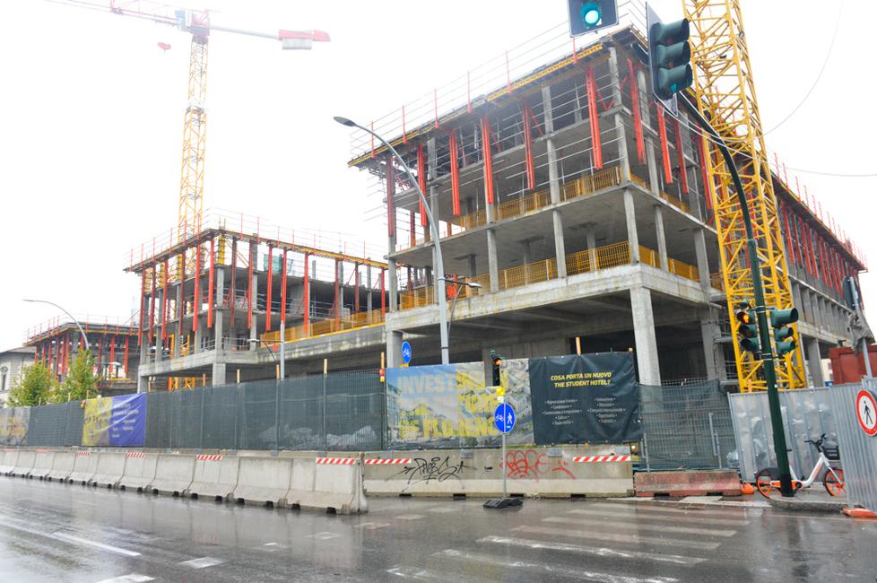 Il cantiere per la realizzazione del “The Student Hotel