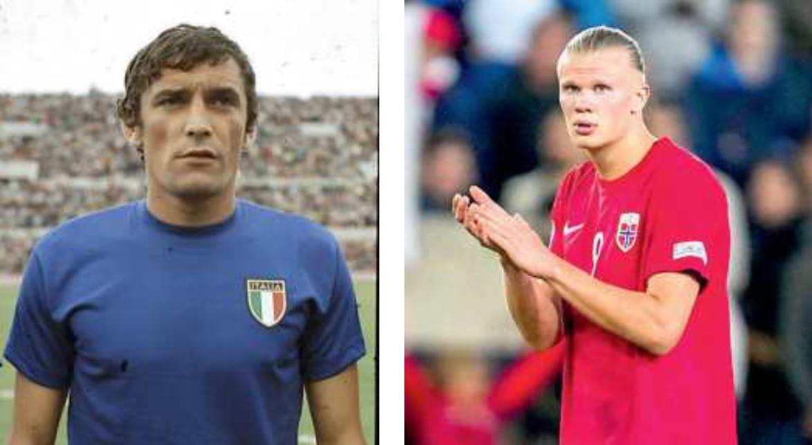 Gigi Riva e Erling Haaland