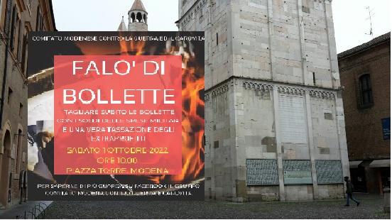 Modena, Comitato  contro la guerra e il carovita: «Sabato in piazza Torre falò delle bollette»