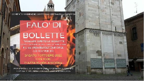 Modena, Comitato  contro la guerra e il carovita: «Sabato in piazza Torre falò delle bollette»