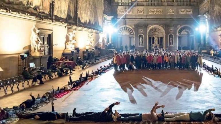 L’opera collettiva derll’Agorà su Dante al Palazzo dei 500 di Firenze