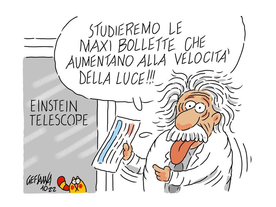 La vignetta di Gef: l’Einstein telescope obbiettivo della Sardegna