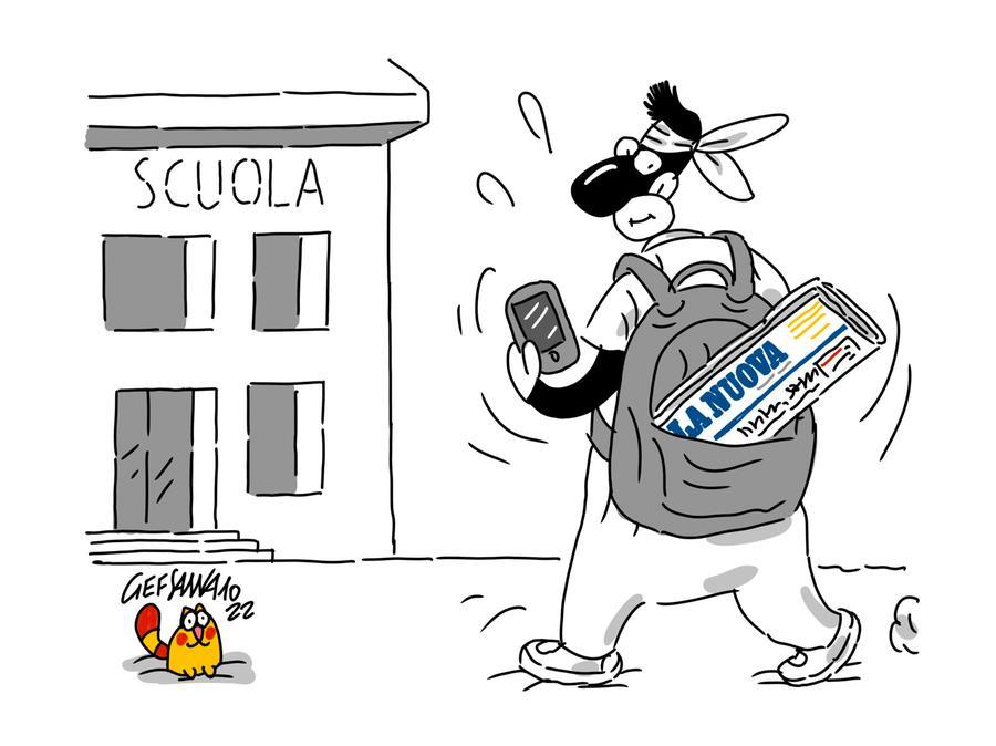 La vignetta di Gef: riparte La Nuova @ Scuola con 60 istituti e 30 partner