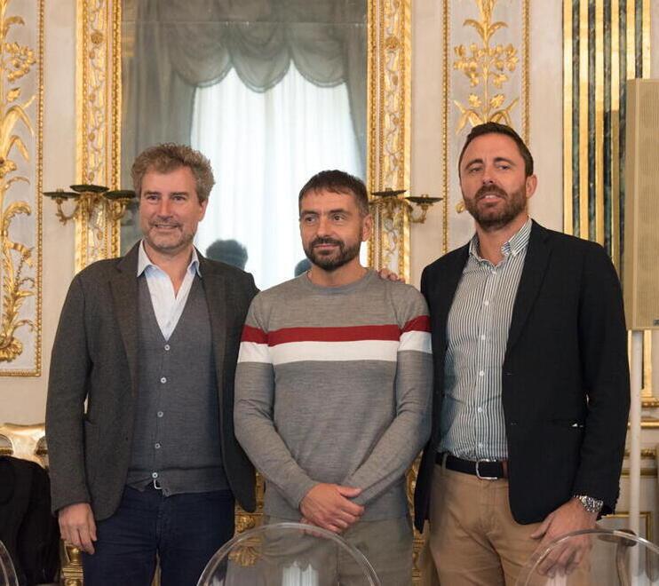 Il sindaco Mario Pardini e l’assessore Fabio Barsanti hanno ricevuto Riccardo Bergamini a palazzo Orsetti (foto Ilaria Genovesi)