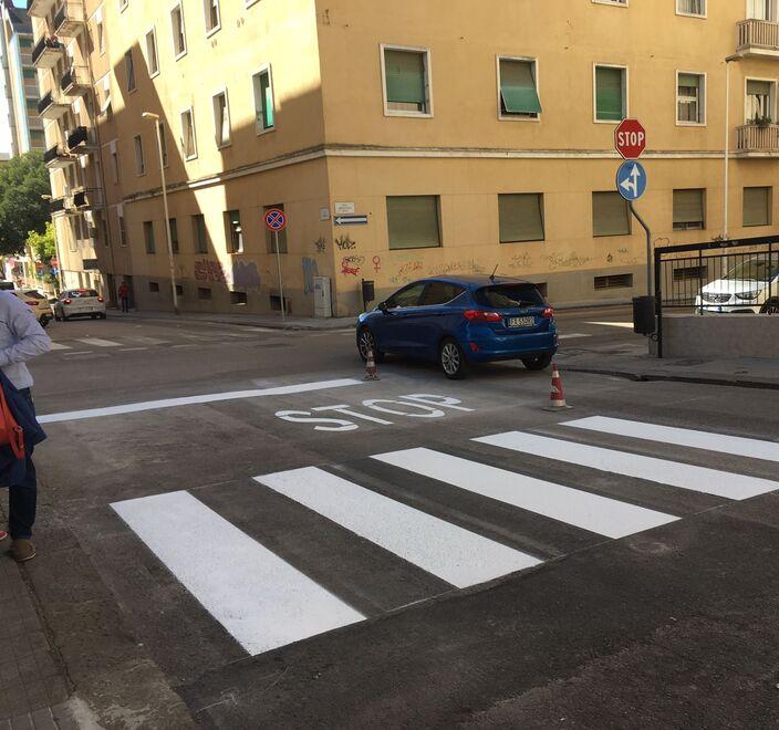 Sassari, nuova segnaletica negli incroci a rischio 