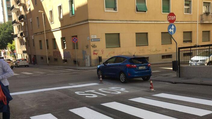 Sassari, nuova segnaletica negli incroci a rischio