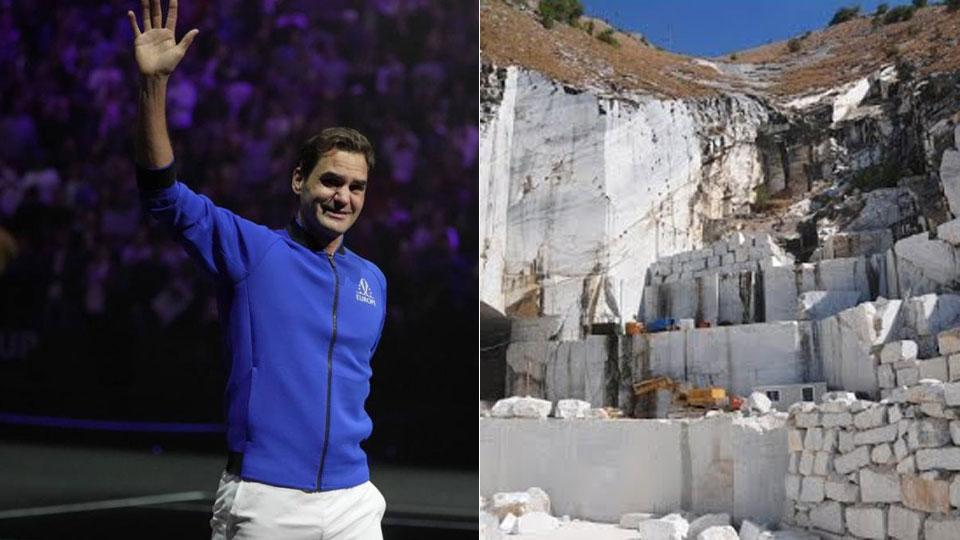 Federer a caccia di marmo a Carrara