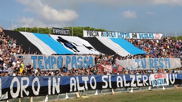La coreografia della Curva Nord per Matteo Grilli, scomparso nel settembre del 2020
