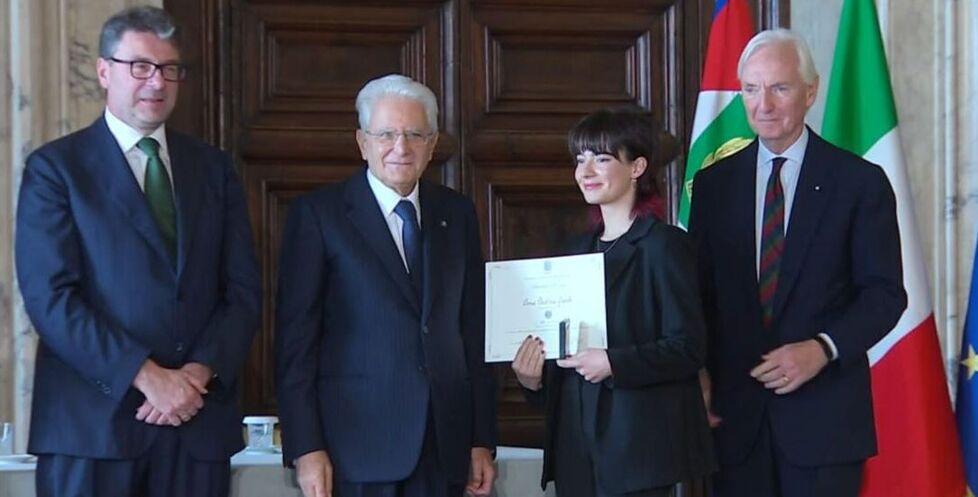 Modena, Anna Beatrice Grandi tra gli studenti top ricevuti da Sergio Mattarella