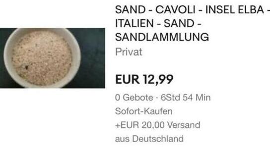 La sabbia delle spiagge elbane venduta sull’eBay tedesco