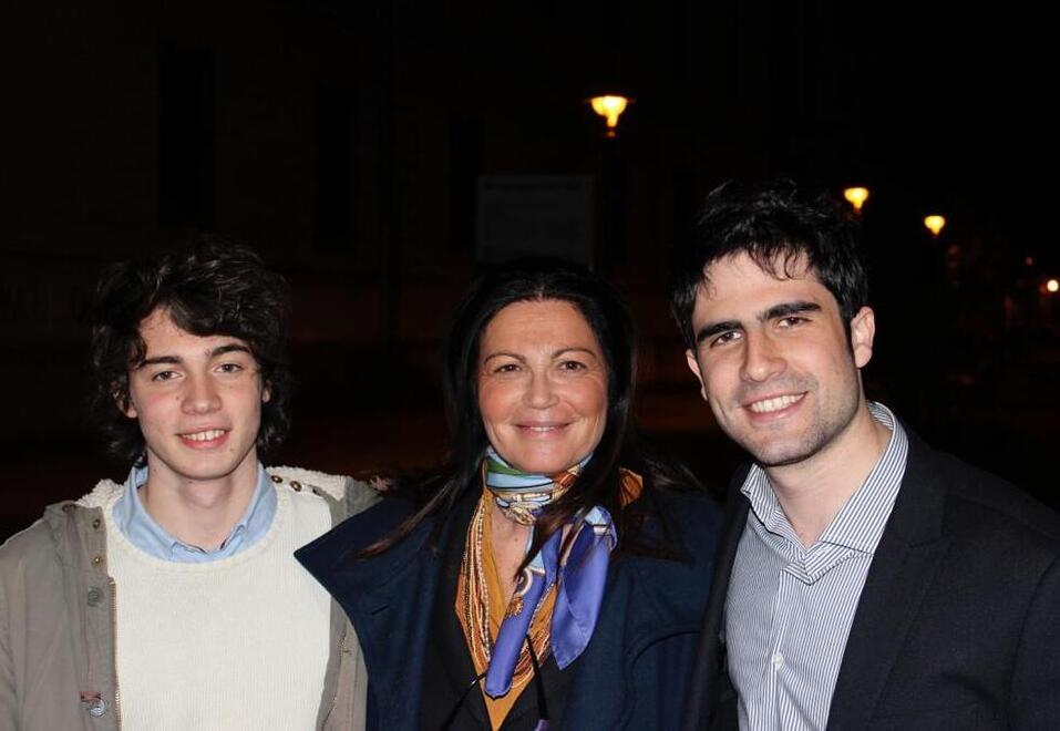 Roberta Alessandri con i due figli Giorgio e Marcello in una foto concessa dalla famiglia