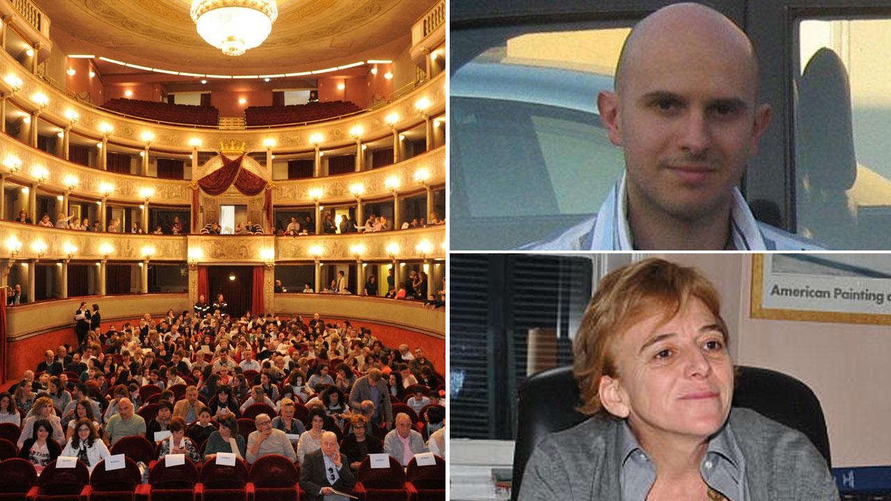 La platea del Teatro del Giglio accanto, Nicola Lucchesi e Lodovica Giorgi