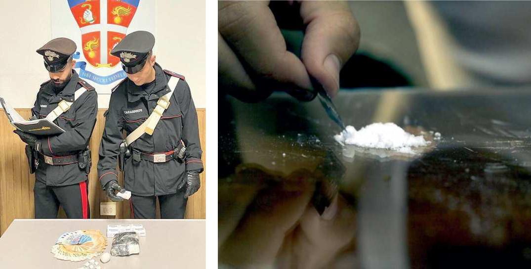 I carabinieri  con la droga sequestrata