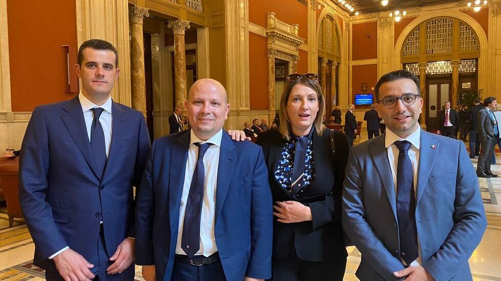 I deputati di Fratelli d'Italia Francesco Mura, Salvatore Sasso Deidda, Barbara POlo e Giovanni Lampis