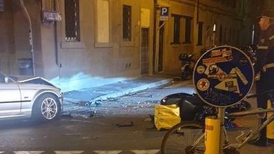 Nella foto l’incidente avvenuto domenica sera