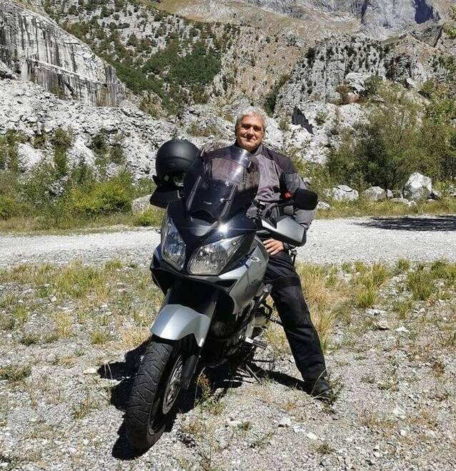 Danilo Bonini sulla moto