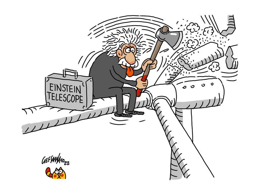 La vignetta di Gef: «Le pale eoliche una rovina per l’Einstein Telescope»