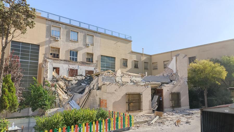 La palazzina crollata a Sa Duchessa (foto mario rosas)