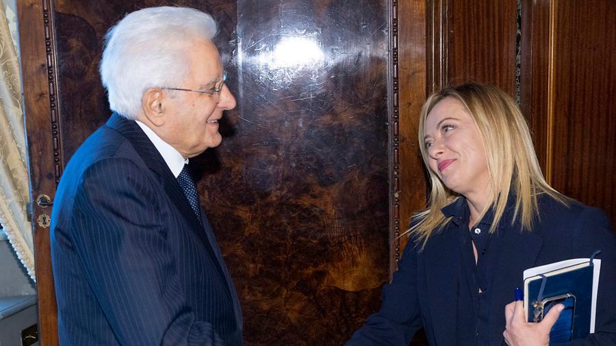 Il presidente Mattarella e la premier incaricata Meloni
