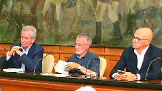 Da sinistra Carlo Mannoni. Costantino Cossu, Renato Soru