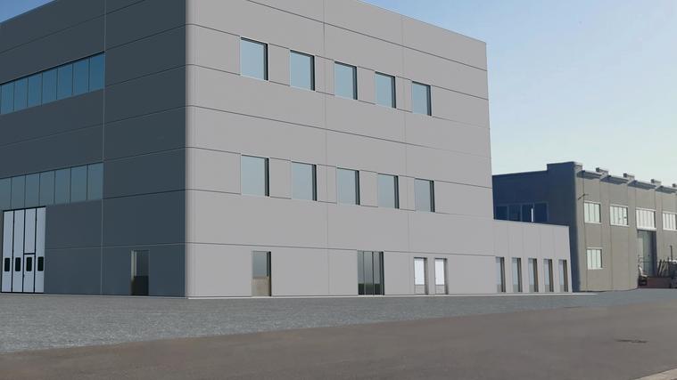 Un rendering del nuovo capannnone della conceria Masoni