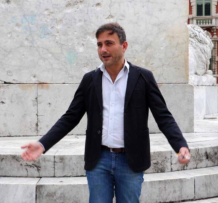 Giacomo Bugliani in piazza Aranci