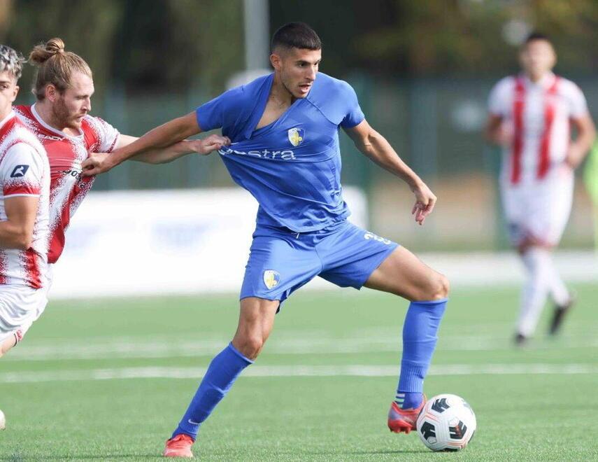 Simone Nicoli autore del gol che ha illuso il Prato fino a sette minuti dalla fine