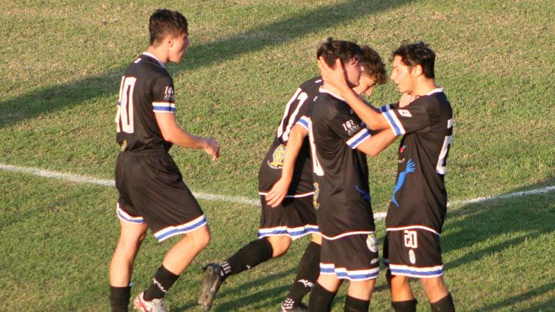 
	L&rsquo;esultanza dei giocatori biancocelesti per un gol, al momento i ragazzi di Tocchini sono primi nel girone A di Promozion

