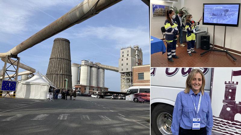 Nella foto grande la Solvay, in alto a destra le due ingegnere Erika Alcamisi e Katia Bandini all’interno della sede di Inovyn. In basso a destra Alice Liperini, turnista alla Solvay (foto Michele Falorni/Silvi)