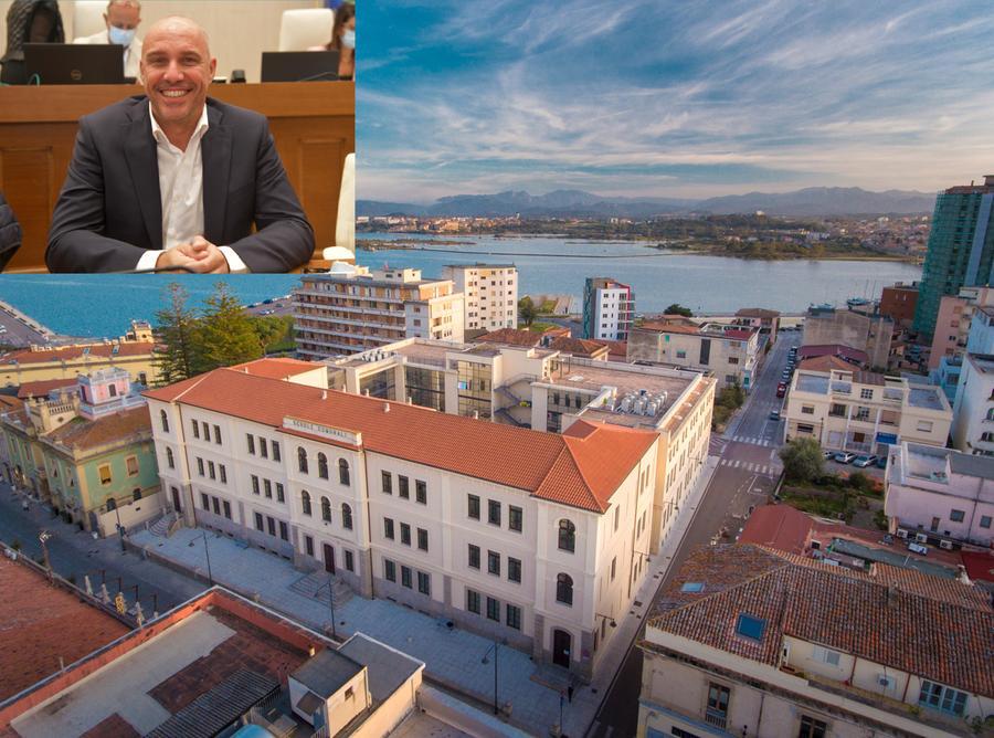 
	L'assessore all'Urbanistica Bastianino Monni e il palazzo del municipio ex scolastico&nbsp;

