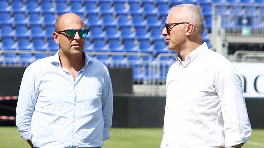 Il presidente Tommaso Giulini con l'ormai ex dg Mario Passetti