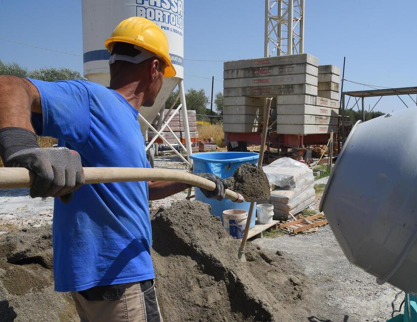 Lavoro in un cantiere edile
