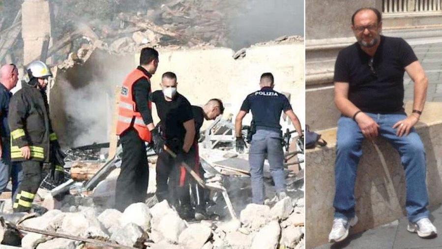 A sinistra le operazioni di ricerca a cui hanno partecipato vigili del fuoco, carabinieri, poliziotti e protezione civile, a destra Luca Franceschi <em>(Foto Sernacchioli)</em>