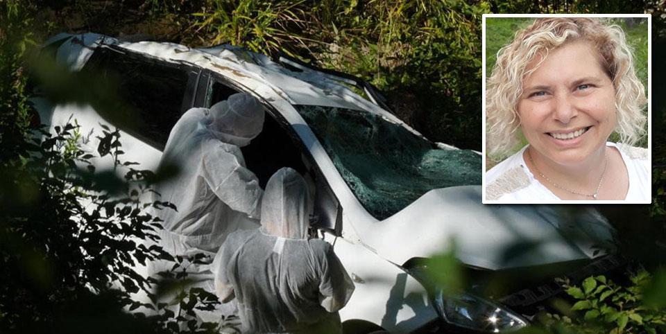 L’auto nel burrone e la vittima Simona Bimbi (foto Franco Silvi)