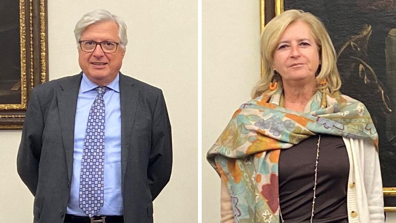 Il presidente della Fondazione CrL Marcello Bertocchini e la direttrice della Fondazione Crl Maria Teresa Perelli