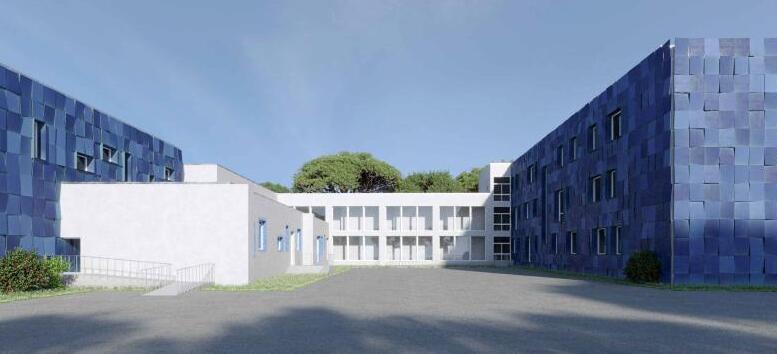 Il  rendering del progetto per il liceo Chini