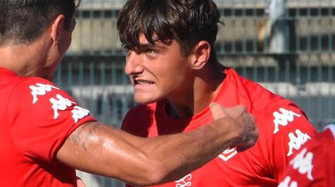 Niccolò Rotondo dopo un gol in una foto di Agenzia Bf