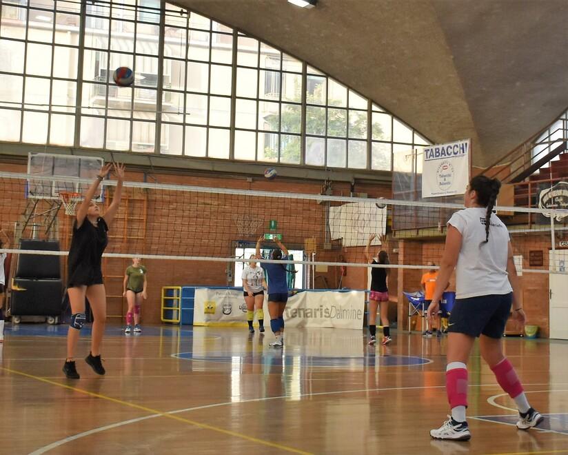 Nella foto, le ragazze della Seconda Divisione della Union Volley Piombino durante un allenamento