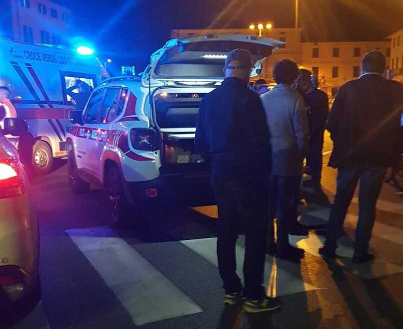 Via Marconi poco dopo l’incidente