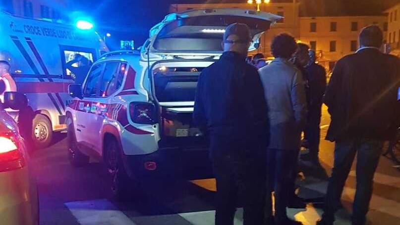 Via Marconi poco dopo l’incidente