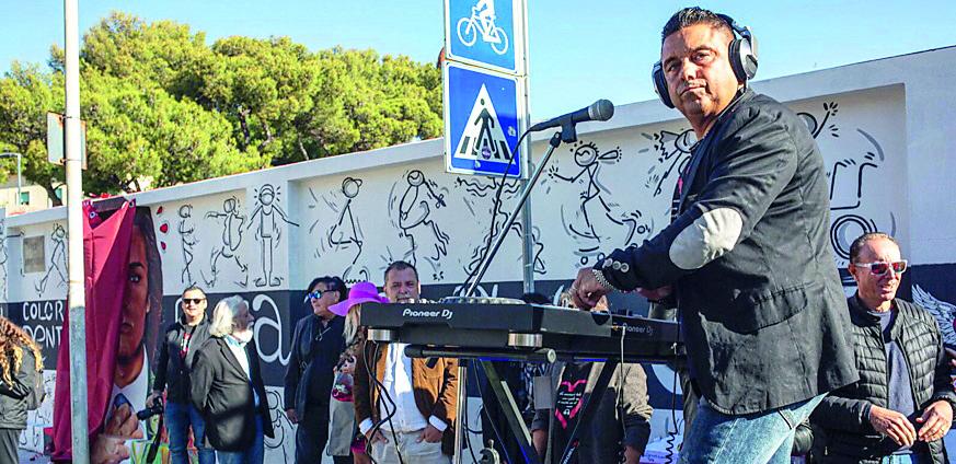 Frau, Vitto l’indiano e Raffalli per il murale dedicato a dj Cioni: «Un maestro per tutti, lo meritava» 
