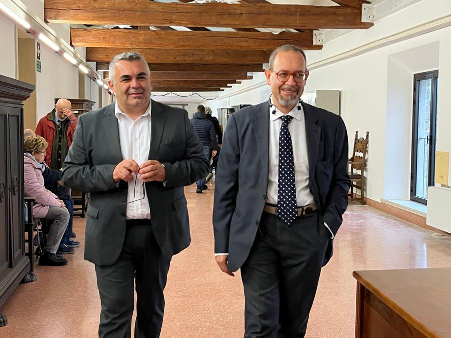 
	Il vicesindaco Lodi con l'avvocato Bergamasco oggi in tribunale


