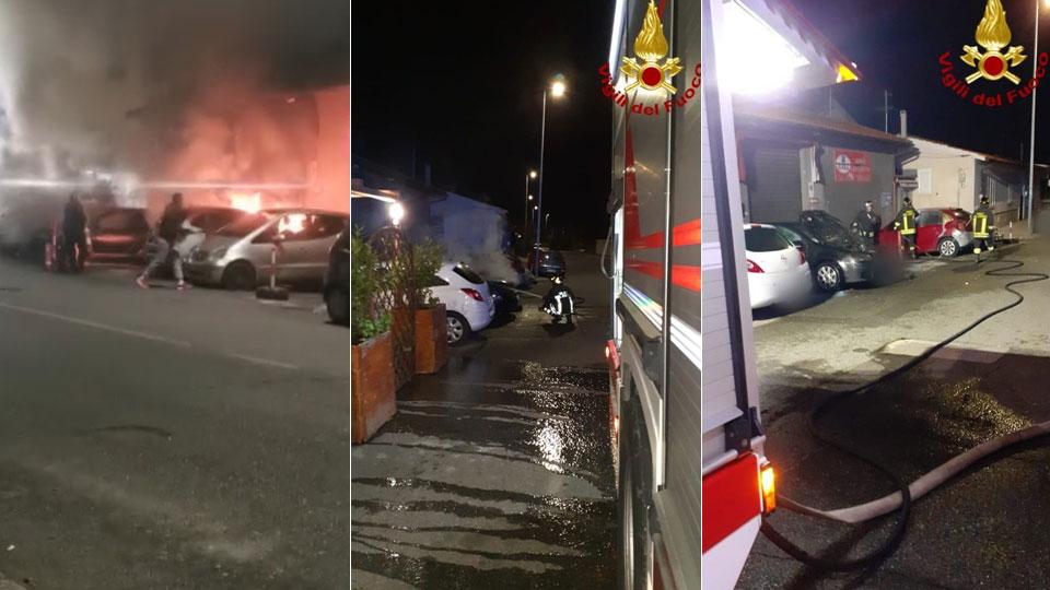 Piromane in via Provinciale Pisana, dà fuoco alle auto e fugge: «Così abbiamo evitato il peggio»