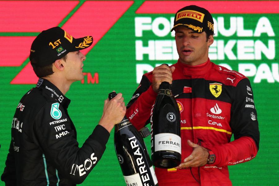 Brasile: Russell primo trionfo, Ferrari sul podio