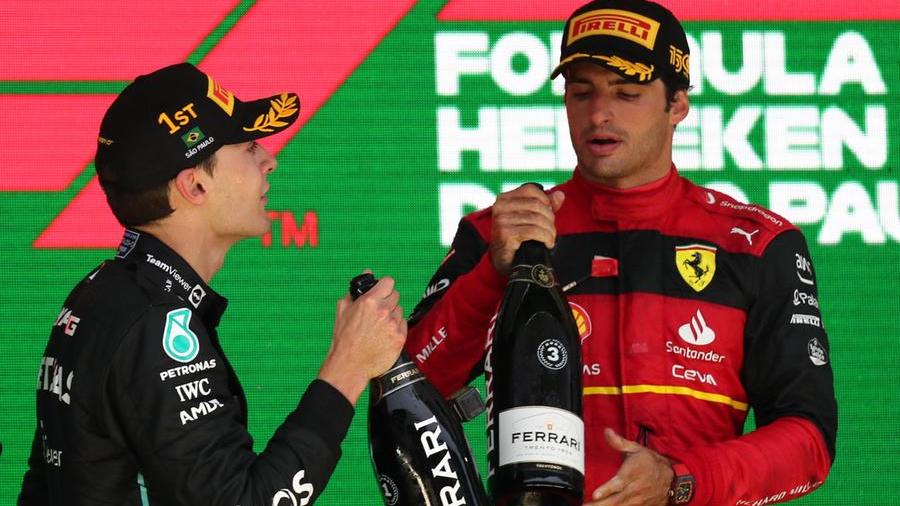 Brasile: Russell primo trionfo, Ferrari sul podio