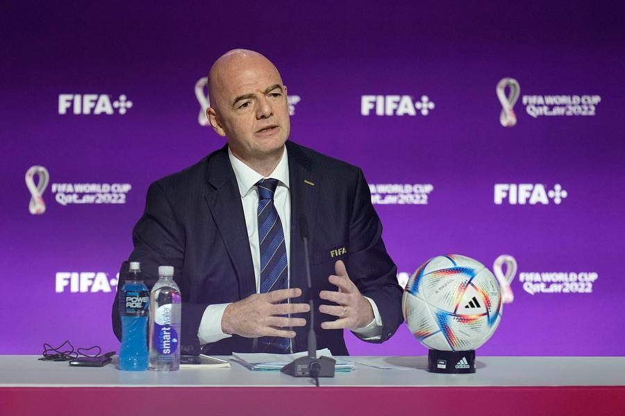 
	Gianni Infantino in conferenza alla vigilia dei Mondiali

