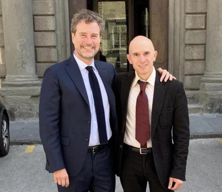 Nicola Lucchesi (a destra) con il sindaco Mario Pardini