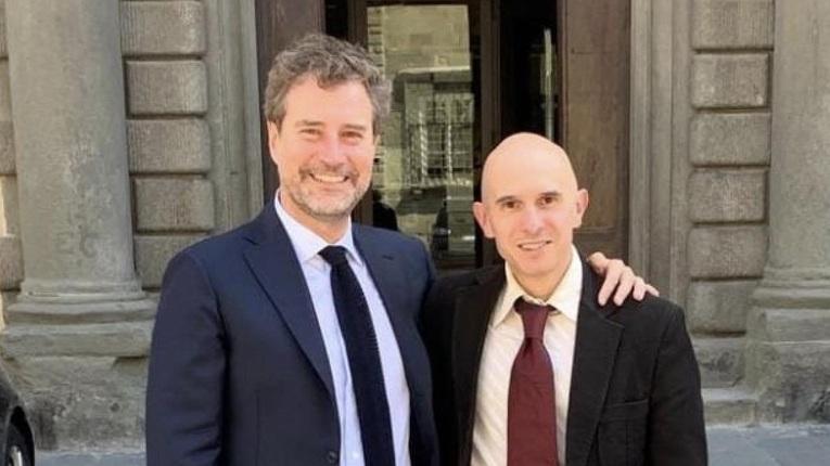 Nicola Lucchesi (a destra) con il sindaco Mario Pardini