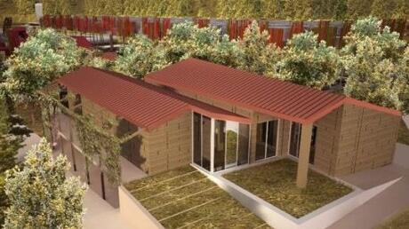 Il rendering dell’ impianto geotermico: in primo piano il centro visite